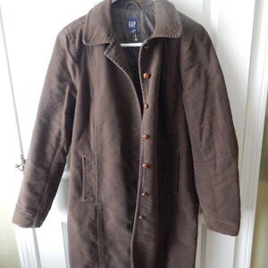 Brown cotton trench coat, lined, Gap, all cotton w/ pockets, Medium.